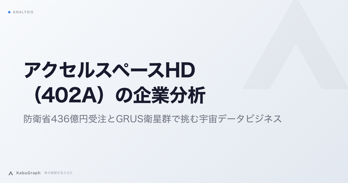 アクセルスペースHD（402A）の企業分析｜防衛省436億円受注とGRUS衛星群で挑む宇宙データビジネス