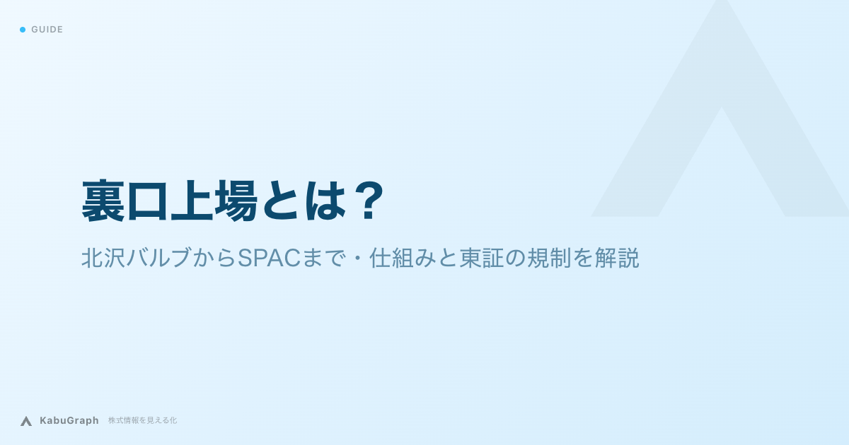 裏口上場とは|北沢バルブからSPACまで・仕組みと東証の規制を解説