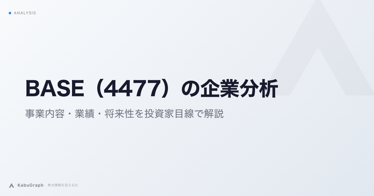 BASE（4477）の企業分析｜EC決済インフラの5事業体制、赤字脱却から初配当への転換点