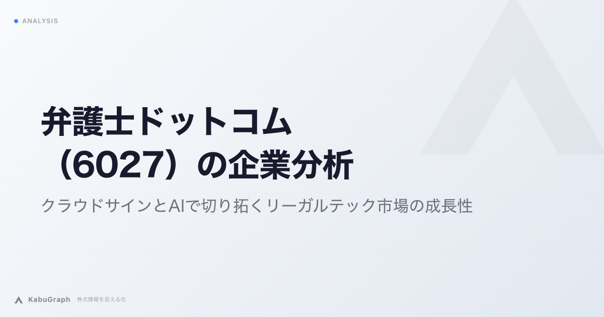 弁護士ドットコム（6027）の企業分析｜クラウドサインとAIで切り拓くリーガルテック市場の成長性