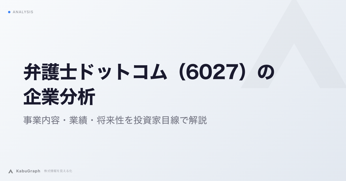 弁護士ドットコム（6027）の企業分析｜クラウドサインとAIで切り拓くリーガルテック市場の成長性