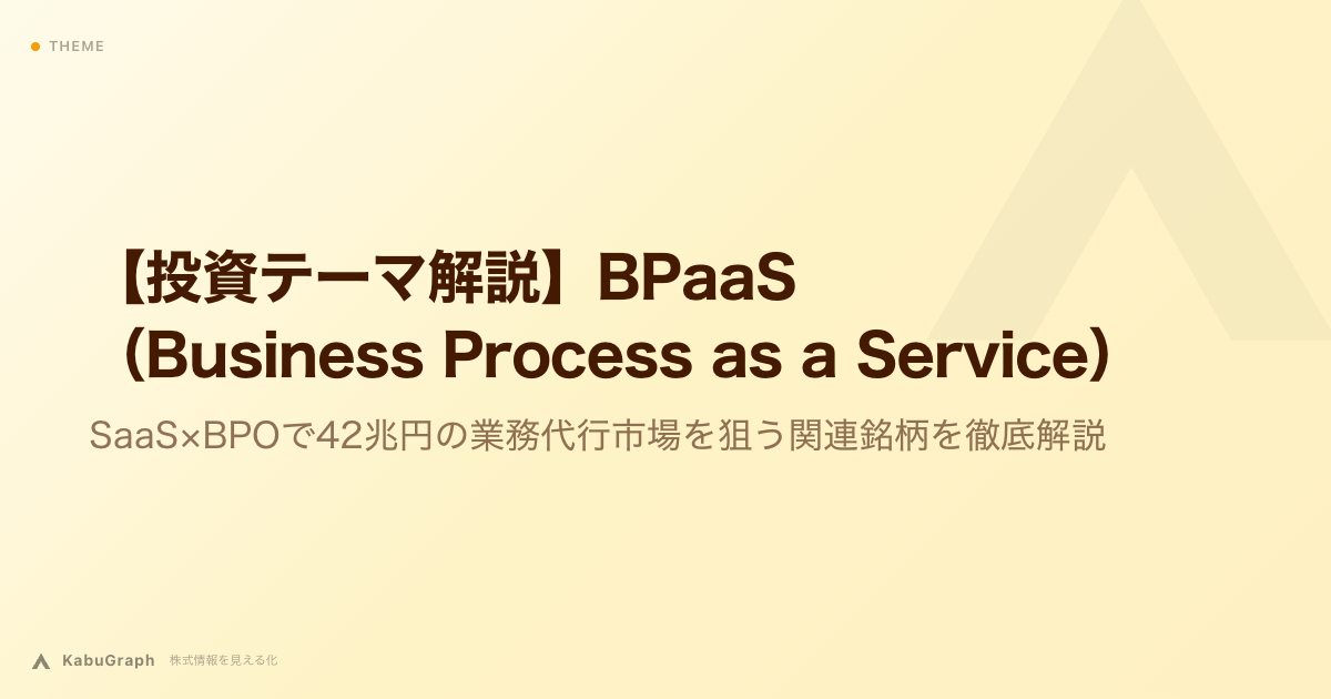 【投資テーマ解説】BPaaS（Business Process as a Service）｜SaaS×BPOで2029年度に約8,000億円へ伸びるバックオフィス代行市場と関連銘柄