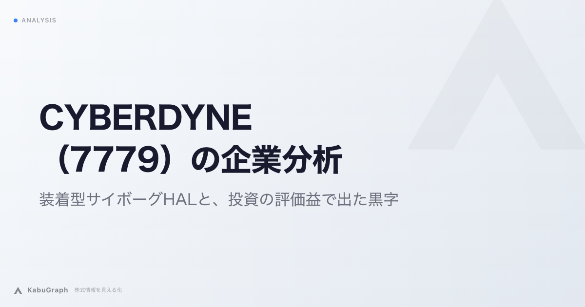 CYBERDYNE(7779)の企業分析|装着型サイボーグHALと、投資の評価益で出た黒字