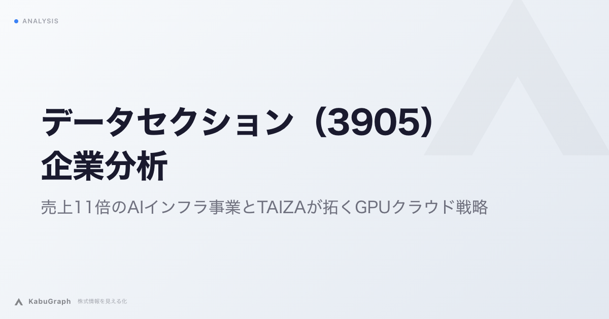 データセクション（3905）の企業分析｜売上11倍のAIインフラ事業とTAIZAが拓くGPUクラウド戦略