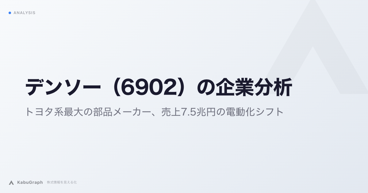 デンソー（6902）の企業分析｜トヨタ系最大の部品メーカー、売上7.5兆円の電動化シフト
