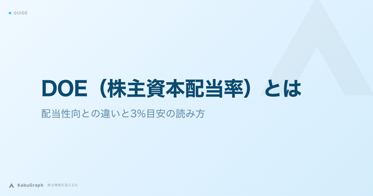 DOE（株主資本配当率）とは｜配当性向との違いと3%目安の読み方
