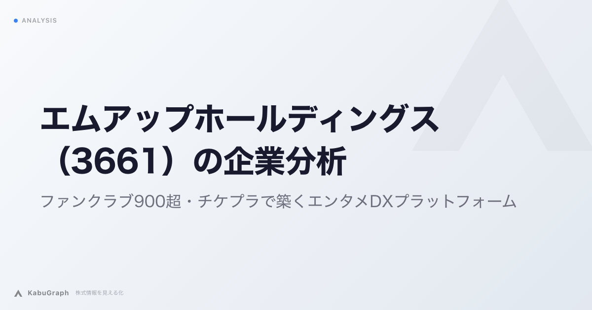 エムアップホールディングス（3661）の企業分析｜ファンクラブ900超・チケプラで築くエンタメDXプラットフォーム