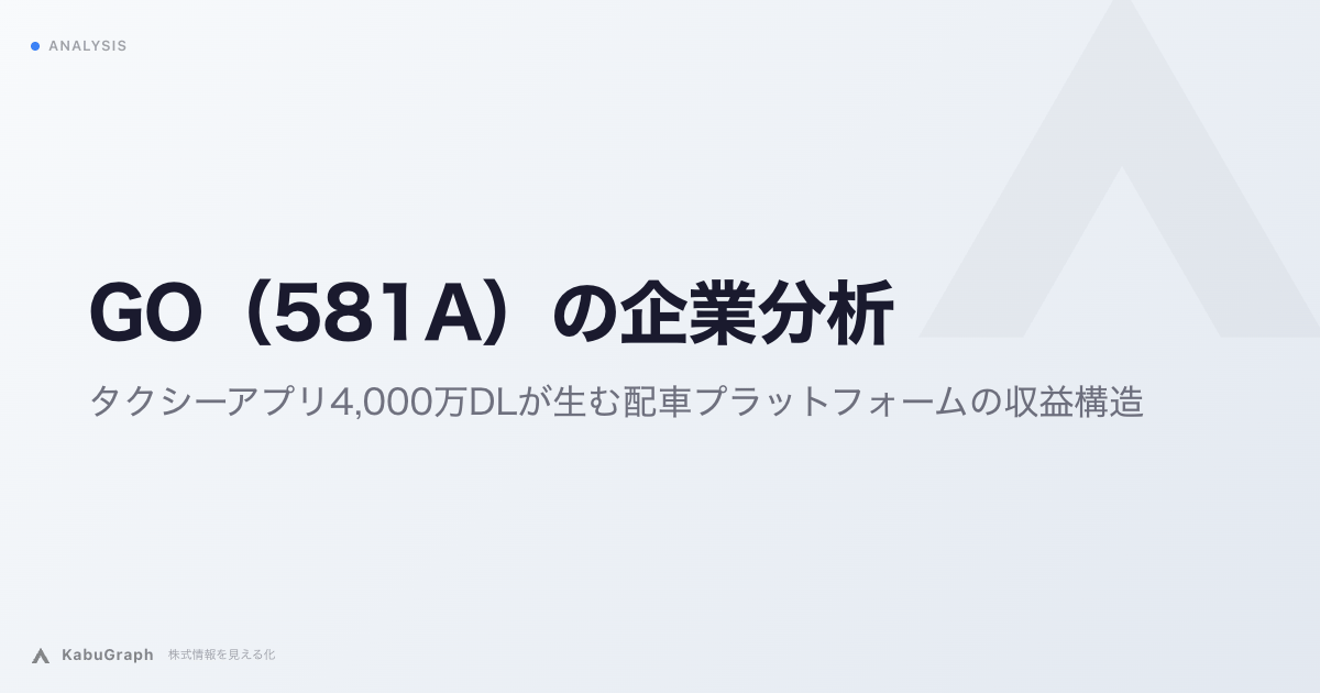 GO（581A）の企業分析｜タクシーアプリ4,000万DLが生む配車プラットフォームの収益構造