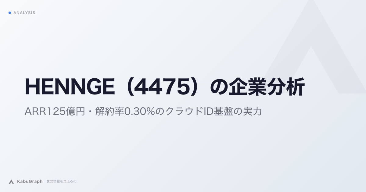 HENNGE（4475）の企業分析｜ARR125億円・解約率0.30%のクラウドID基盤の実力