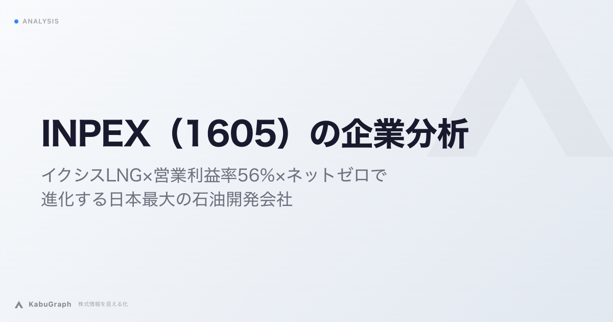 INPEX(1605)の企業分析|イクシスLNG×営業利益率56%×ネットゼロで進化する日本最大の石油開発会社