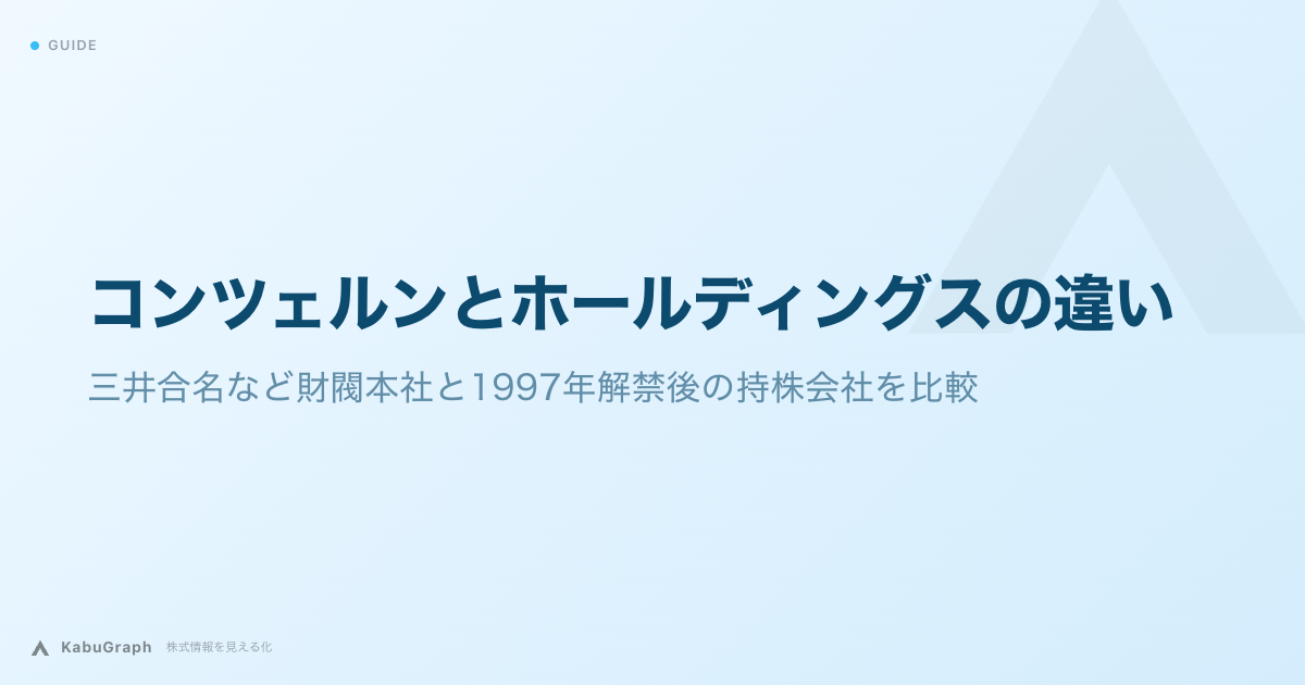 コンツェルンとホールディングスの違い|三井合名など財閥本社と1997年解禁後の持株会社を比較