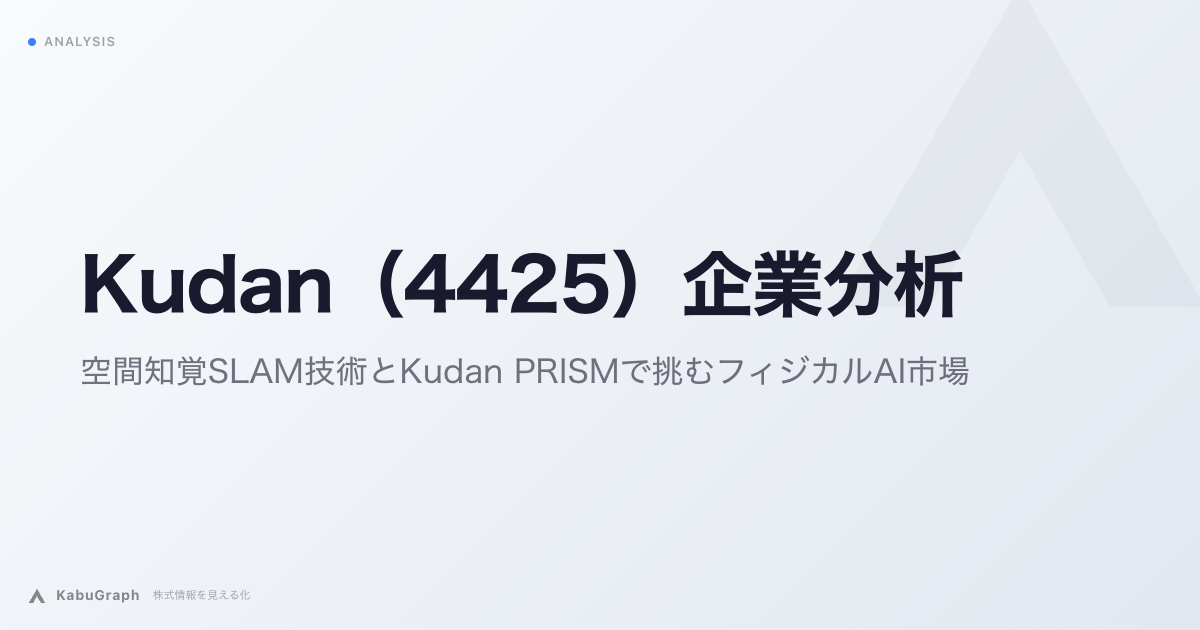 Kudan（4425）の企業分析｜空間知覚SLAM技術とKudan PRISMで挑むフィジカルAI市場