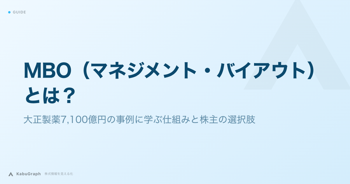 MBO（マネジメント・バイアウト）とは｜大正製薬7,100億円の事例に学ぶ仕組みと株主の選択肢