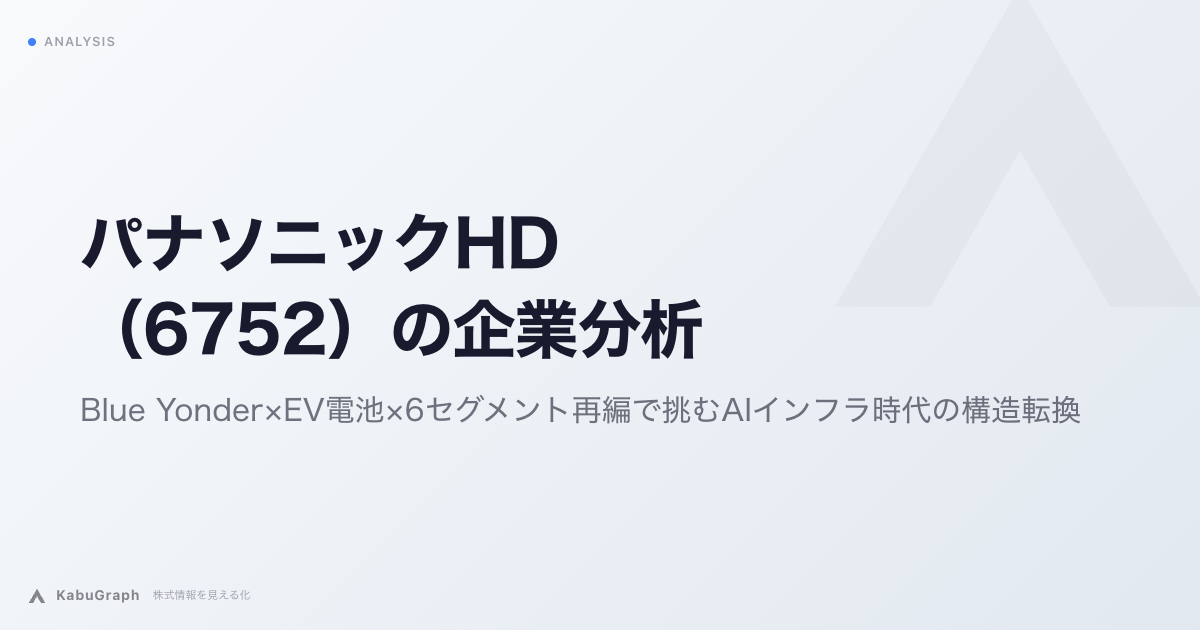 パナソニックHD（6752）の企業分析｜Blue Yonder×EV電池×6セグメント再編で挑むAIインフラ時代の構造転換