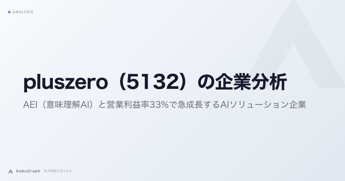 pluszero（5132）の企業分析｜AEI（意味理解AI）と営業利益率33%で急成長するAIソリューション企業