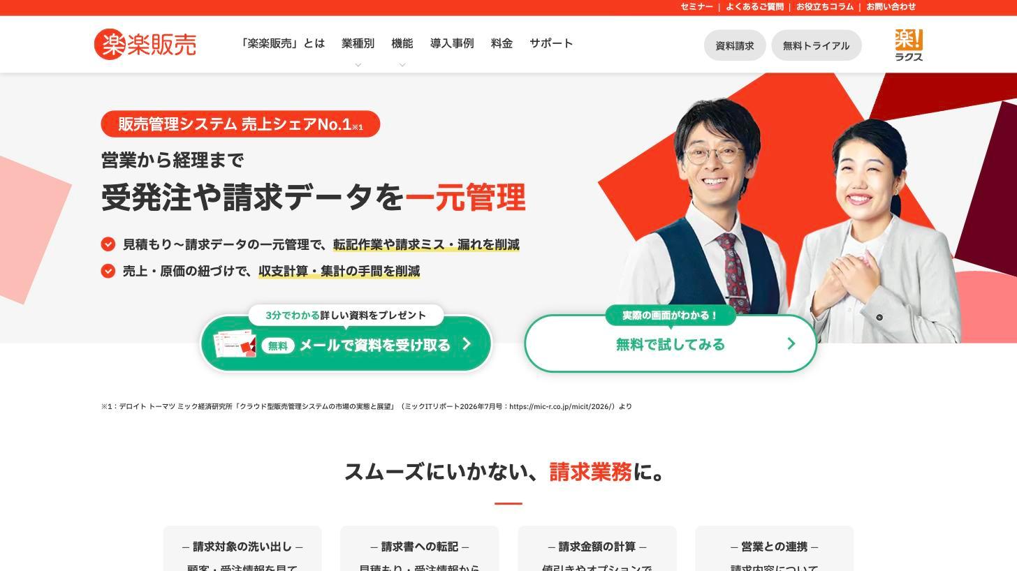 楽楽販売の公式サイト