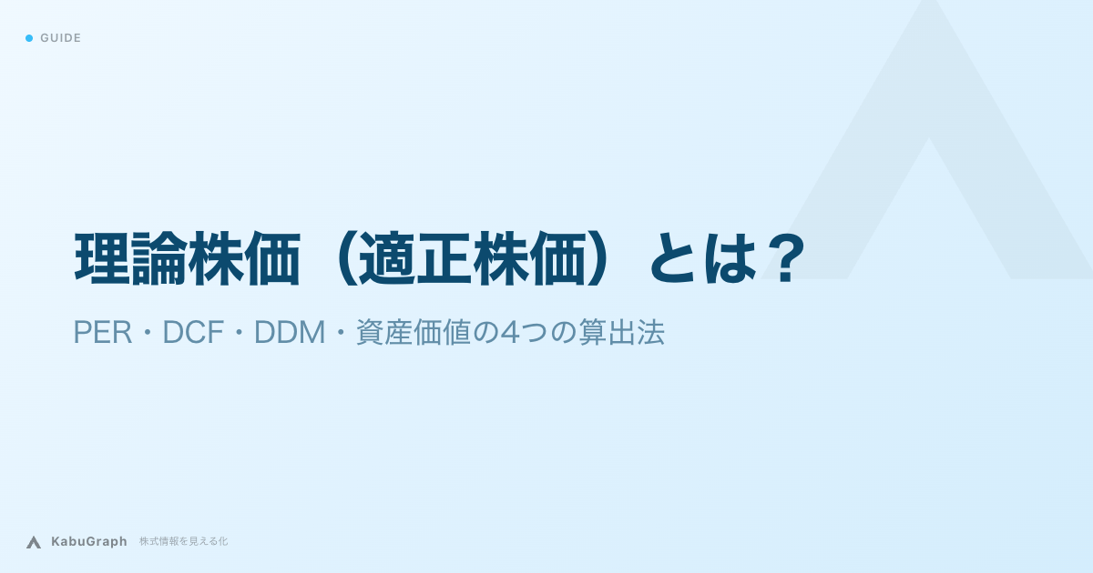 理論株価(適正株価)とは|PER・DCF・DDM・資産価値の4つの算出法