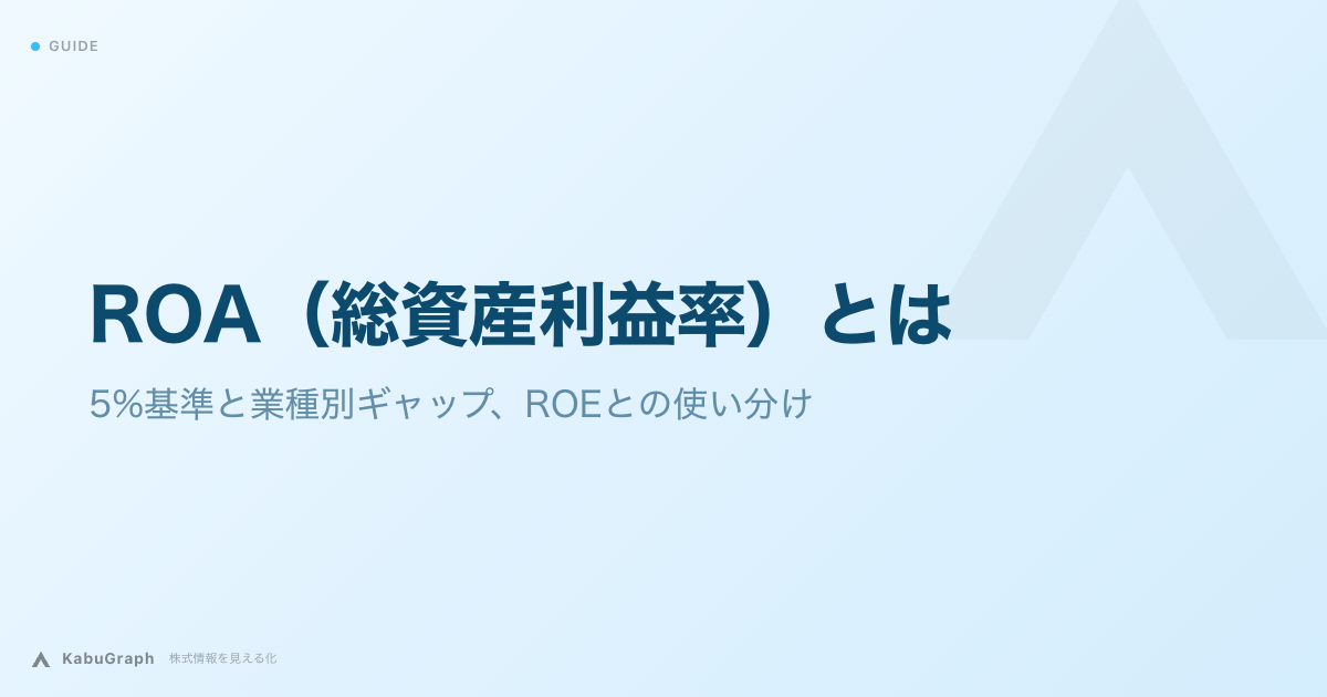 ROA（総資産利益率）とは｜5%基準と業種別ギャップ、ROEとの使い分け