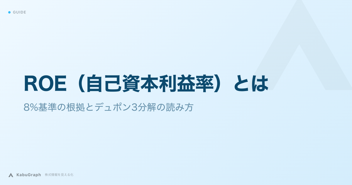 ROE（自己資本利益率）とは｜8%基準の根拠とデュポン3分解の読み方