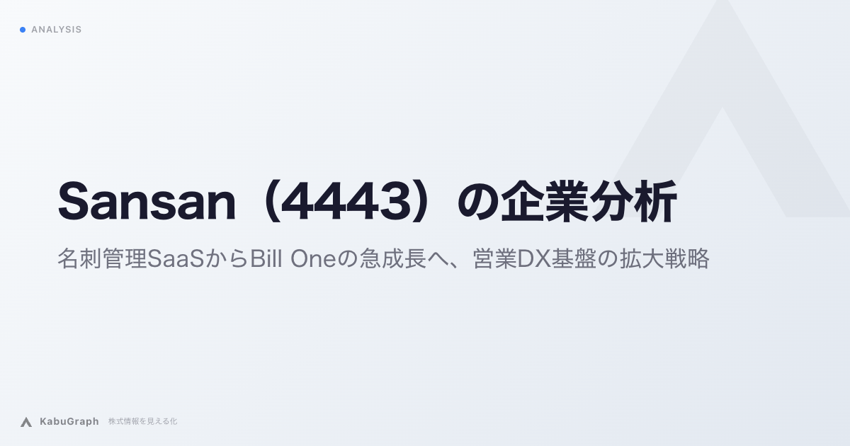 Sansan(4443)の企業分析|名刺管理SaaSからBill Oneの急成長へ、営業DX基盤の拡大戦略