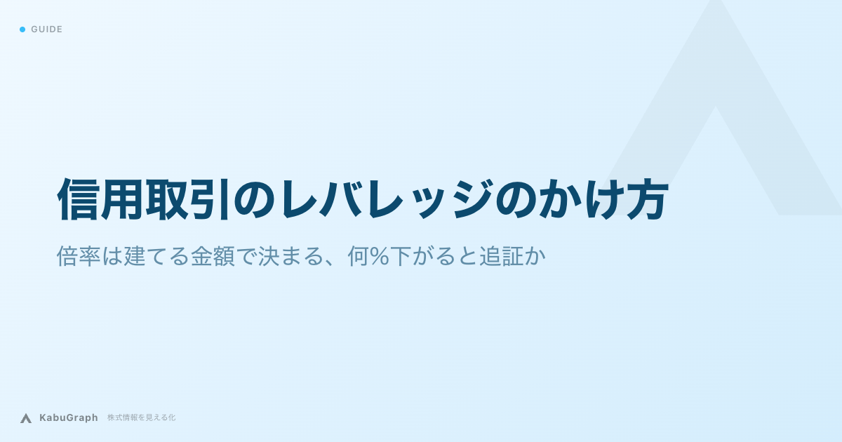 信用取引のレバレッジのかけ方|倍率は建てる金額で決まる、何%下がると追証か