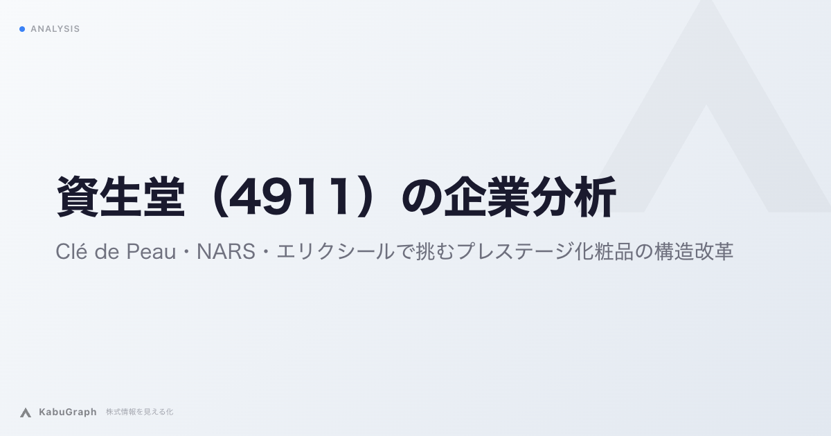 資生堂（4911）の企業分析｜SHISEIDO・Clé de Peau・NARSに絞るコア3戦略と270億円のコスト削減