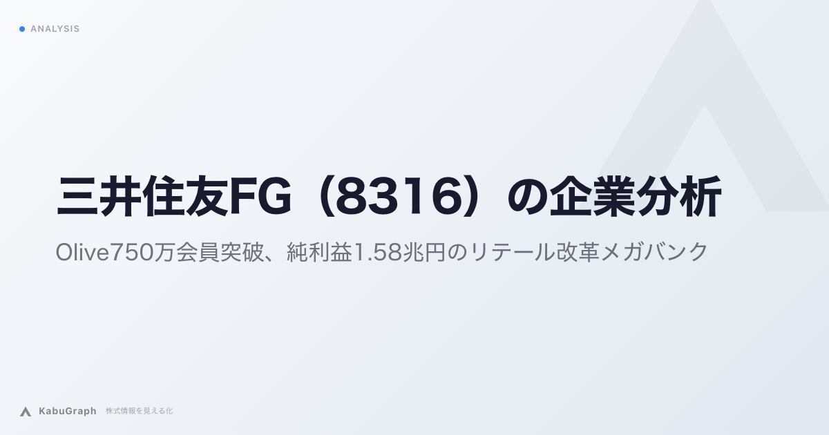 三井住友FG（8316）の企業分析｜Olive750万会員突破、純利益1.58兆円のリテール改革メガバンク