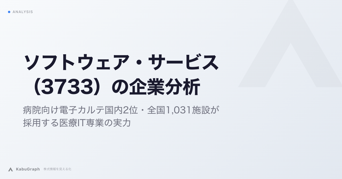 ソフトウェア・サービス（3733）の企業分析｜病院向け電子カルテ国内2位・全国1,031施設が採用する医療IT専業の実力