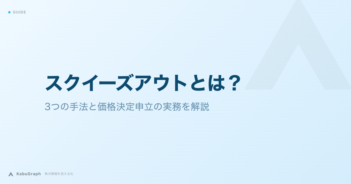 スクイーズアウトとは|3つの手法と価格決定申立の実務を解説