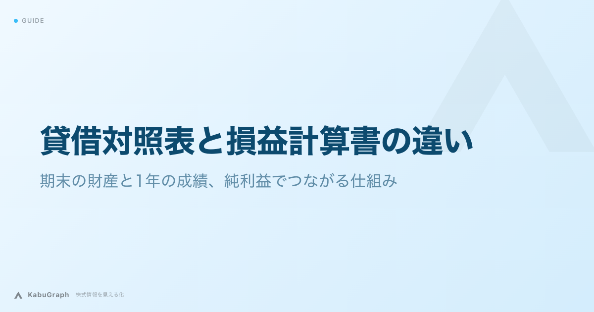 貸借対照表と損益計算書の違い|期末の財産と1年の成績、純利益でつながる仕組み