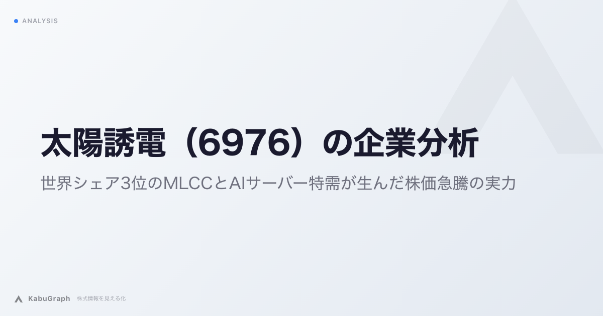 太陽誘電（6976）の企業分析｜世界シェア3位のMLCCとAIサーバー特需が生んだ株価急騰の実力