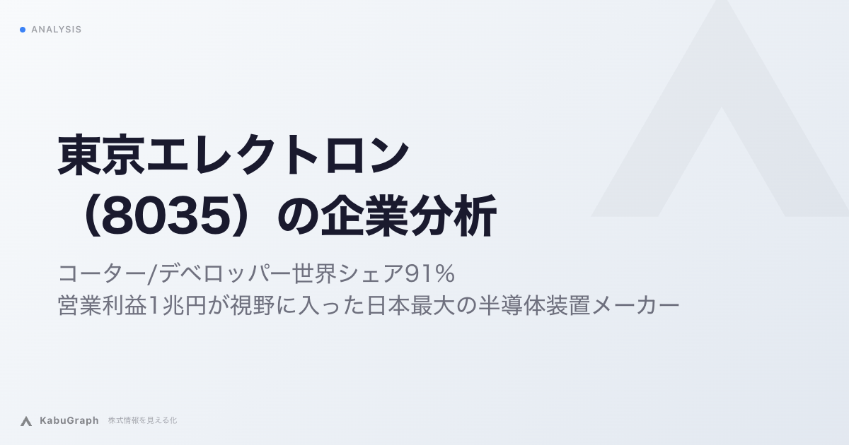 東京エレクトロン（8035）の企業分析｜コーター/デベロッパー世界シェア91%、営業利益1兆円が視野に入った日本最大の半導体装置メーカー