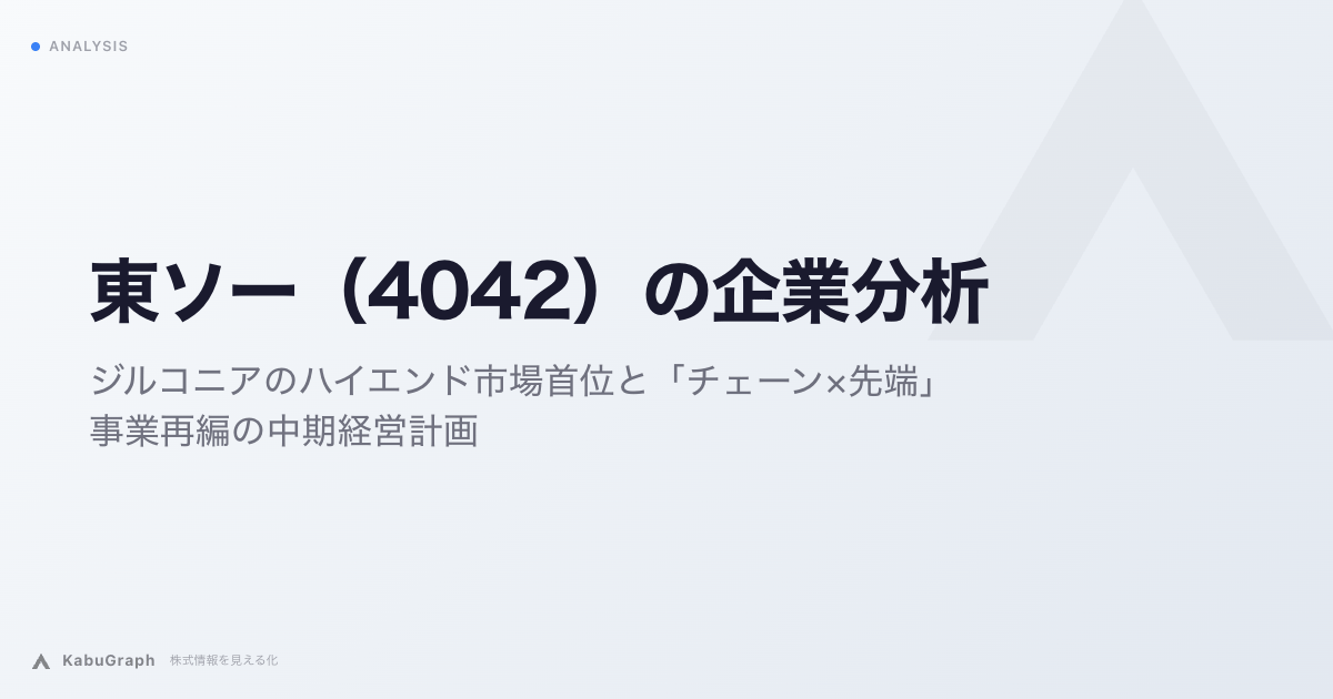 東ソー（4042）の企業分析｜ジルコニアのハイエンド市場首位と「チェーン×先端」事業再編の中期経営計画