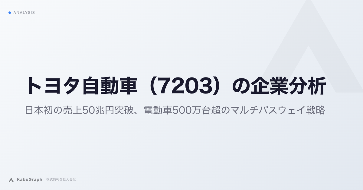 トヨタ自動車（7203）の企業分析｜日本初の売上50兆円突破、電動車500万台超のマルチパスウェイ戦略