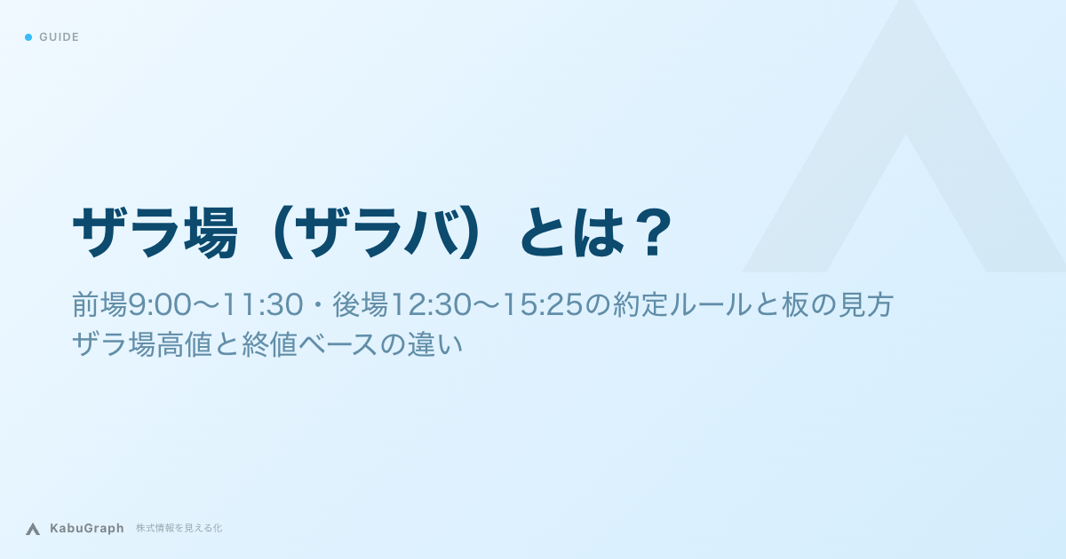 ザラ場(ザラバ)とは|前場9:00〜11:30・後場12:30〜15:25の約定ルールと板の見方、ザラ場高値と終値ベースの違い
